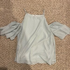 Mint green off the shoulder blouse